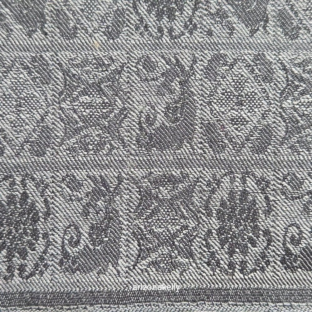 Talbots Wool Scarf Wrap Jacquard Lightweight Black & Grey - Picture 7 of 12